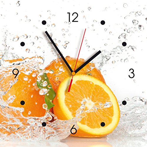 Contento -   Wanduhr Orange, Uhr